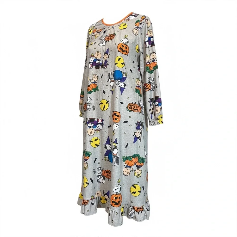 Peanuts Snoopy Halloween Nightgown Kids 8 NWT‎ Flame Resistant with eyelet lace
